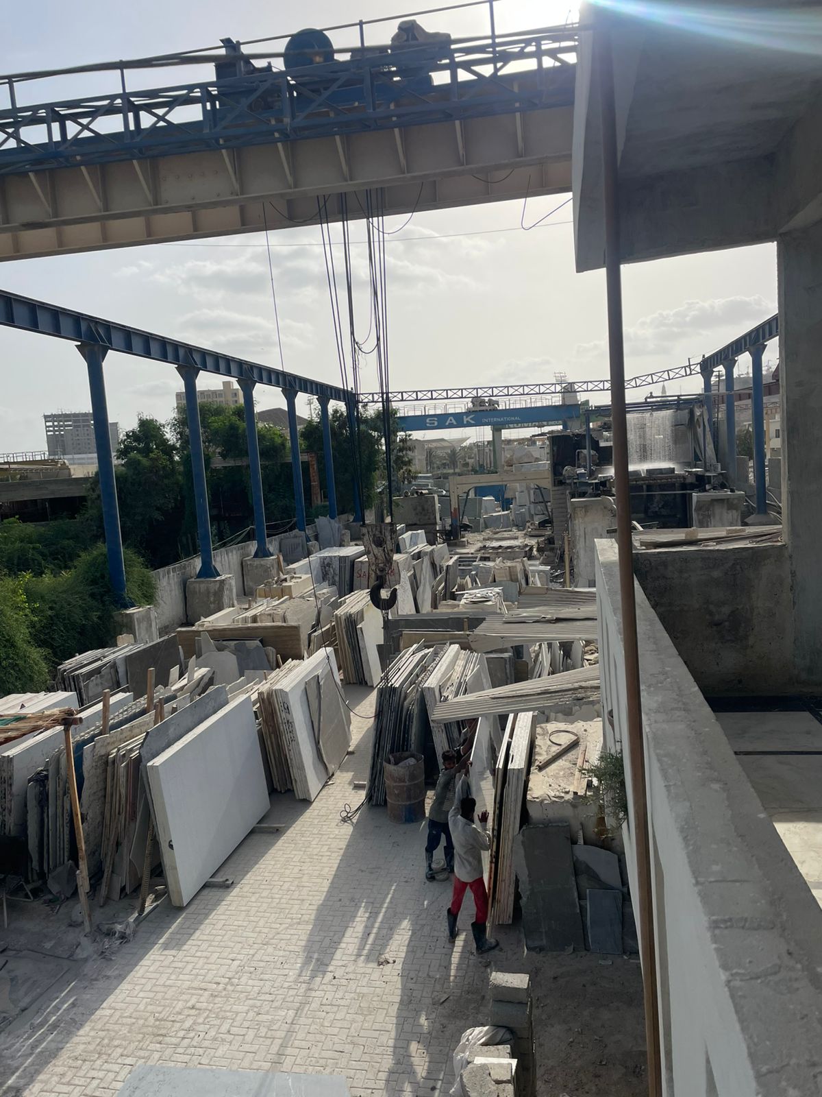 Polished marble slabs